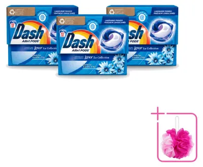Produktbild von 3 x Dash All-in-1 Pods Zeebries Wasmittel für Weißes und Buntes - Sparpackung - 3 Stücke