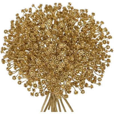 Produktbild von Künstliche Schleierkraut Blumen 10 Stück Goldene Kunstzweige 25 cm