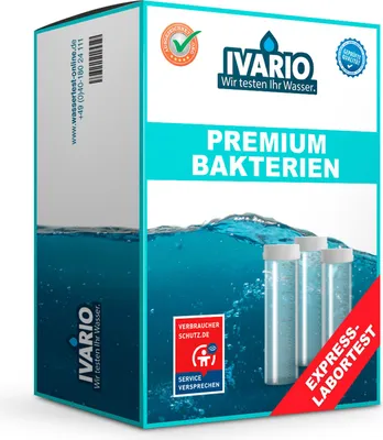 Produktbild von Ivario Wassertest Bakterien Premium, auf E.-Coli, Legionellen, Pseudomonaden