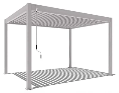 Produktbild von Weide Classic Pergola Aluminium 3x4m mit Lamellendach freistehend Ivory Sand