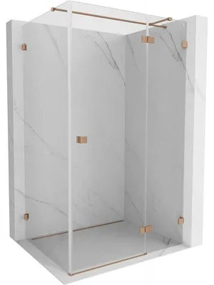 Obrázek produktu pro Mexen Lunar T sprchový kout otevírací pravý 125 x 110 cm, transparentní, kartáčovaná měď - 834T-125-110-65-00-P