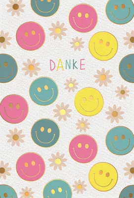 Produktbild von Danke Danksagung Smileys Glückwunschkarte mit Umschlag