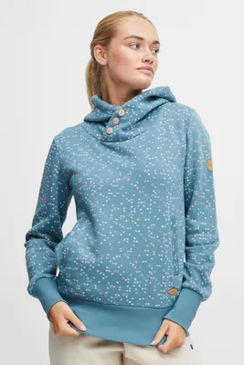 Produktbild von OXMO by OXBeate Damen Sweater Sweatshirt Pullover mit Kapuze Kängurutasche Rippbündchen Regular fit