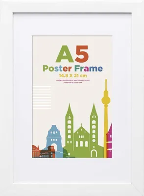 Obrázok produktu pre Egofine A5 rámik na fotografie Fotorámik s akrylovým sklom a kompozitným drevom, biely DIN A5