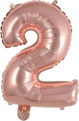 Zdjęcie produktu dla amscan® 9909690 Folienballon Mini Zahl 2 - 35 cm, różowy