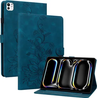 Produktbild von iPad Pro 11 (2024/2025) Hülle - Coverup Lily Flower Klapphülle - Blau