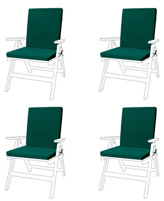 Produktbild von Gartenstuhlkissen – Wasserabweisendes Sitzkissen mit Komfortfüllung, Befestigungsbändern und Elastikband – Stuhlauflage für Garten, Terrasse und Balkon - 4 Stück