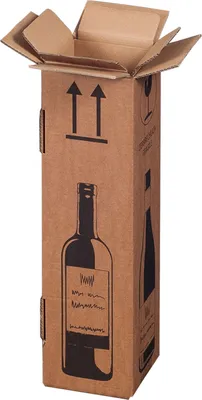 Produktbild von 60 x Flaschen-Versandkarton, für 1 Flasche, Weinkarton Weinversandkarton PTZ-