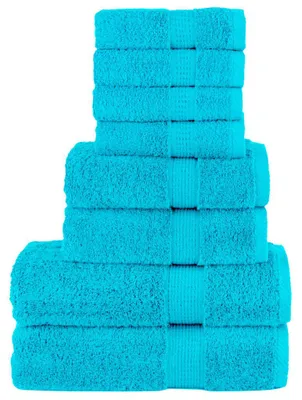 Immagine prodotto di vidaXL Set di asciugamani premium da 8 pezzi SOLUND turchese 600 g/m²