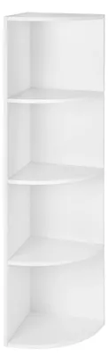 Produktbild von Eckregal - Bücherregal - 4 Ebenen - Freistehend - Standregal - Selbstmontage - Weiß