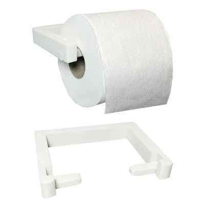 Produktbild von Toilettenpapierhalter ohne Bohren - Weiß - Klick-System Toilettenrollenhalter