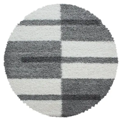 Produktbild von Hochflor Teppich Gianna rund, Farbe: Hellgrau, Größe:80 cm rund