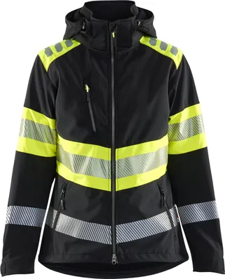 Produktbild von Blakläder Damen High Vis Softshell Jacke 4404, Farbe:Schwarz/High Vis Gelb, Größe:M