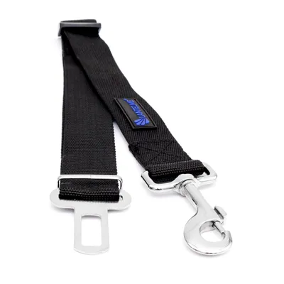Produktbild von Hundegurtadapter PKW mit Schließhaken Gurtadapter verstellbar 40cm bis 60cm Hunde Auto LKW Wohnmobil Sicherheitsgurt Adapter aus Nylon Farbe Schwarz