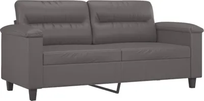 Image de vidaXL Canapé 2 places Gris 140 cm Similicuir