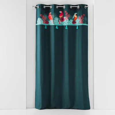 Vorhang mit Ösen 140x240 cm Baumwolle einfarbig blau