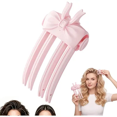 Produktbild von Kabelloser Beheizbarer Volumclip für den Haaransatz – 2 Stufen Hair Volume Clip, Tragbar für Feines & Dickes Haar – Rosa – A