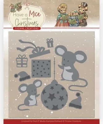 Produktbild von Stanzschablone - Yvonne Creations - Have a Mice Christmas - Mäuse Geschenke