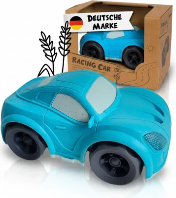 Produktbild von Nachhaltiges Spielzeug-Rennauto für Kinder ab 1 Jahr - Robustes Kleinkindspielzeug aus Weizenstroh-Mix – 14,5 x 8,5 x 8,5 cm - in 4 Farben