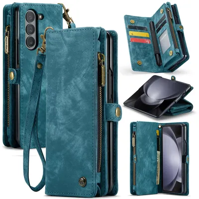 Obrázek produktu pro Pro Samsung Galaxy Z Fold5 5G CaseMe pouzdro na mobilní telefon ze syntetické kůže se zapínáním na zip