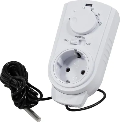 Immagine prodotto di Termostato da presa McPower "TCU-440", 5-30°C, 3.500W, 230V, cavo + sensore esterno
