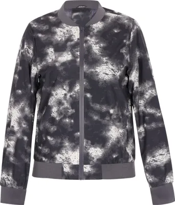 Produktbild von Damen Bomberjacke Grau mit abstraktem Print Größe L