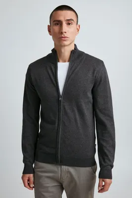 Produktbild von 11 Project PRMelker Herren Strickjacke Cardigan Feinstrick mit hochabschließendem Kragen aus 100% Baumwolle