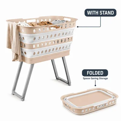 Image de panier à linge pliable, Image générée par une IA