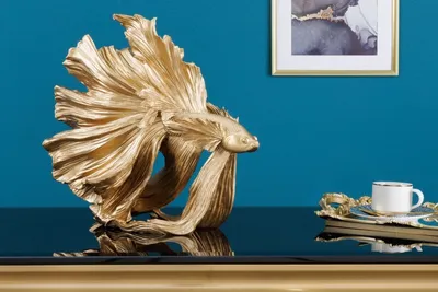 Produktbild von Deko Fisch Crowntail 35cm gold 43172