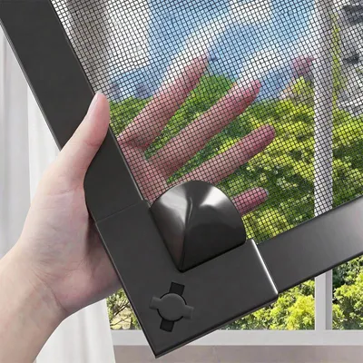 Produktbild von Magnet Fliegengitter 135x150 cm Fenster Insektenschutz Netz DIY zuschneidbar Kleberahmen ohne Bohren luftdurchlässig stabil Wohnbereich
