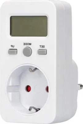 Obrázek produktu pro Měřič spotřeby energie – Měřič nákladů na energii – Měření spotřeby energie – Displej se 4 číslicemi – 230V/16A – Bílá barva