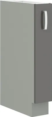 Produktbild von Küche Bianca Grey Hochglanz Grau Unterschrank 15 cm Schrankauszug Küchenschrank