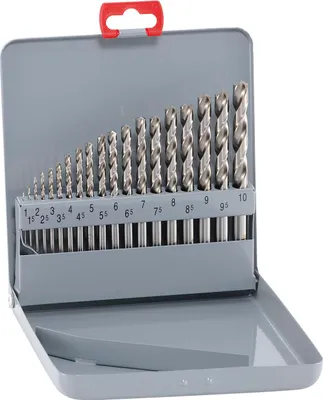 Image de Alpen HSS Cobalt Spiralbohrer 19-teilig kurz 1-10 x 0,5 mm Metallkassette