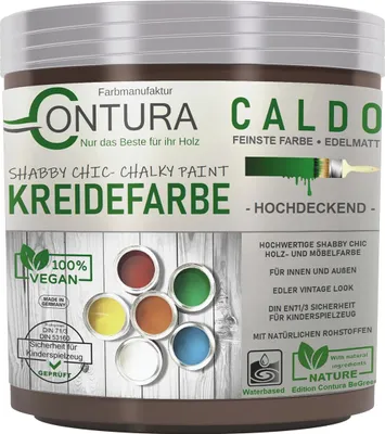 Produktbild von Contura BeGreen 250ml. Kreidefarbe Shabby Chic Möbellack - 15 Hazelnut Dunkelbraun
