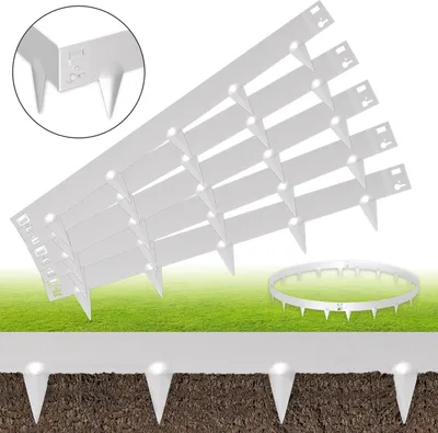 Produktbild von Clanmacy Rasenkante Schnecken Abwehr Verzinkt Blumenzaun Trennrand Gartenumrandung Stahl 100x18cm 90m Silber