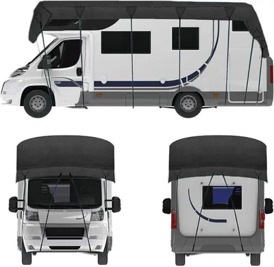 Immagine prodotto di INF Telo copri camper nero, tessuto Oxford 210D M