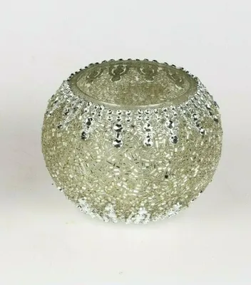 Produktbild von Teelicht Windlicht Kerzenhalter Wili mit Strasssteinen silber, 10 cm formano