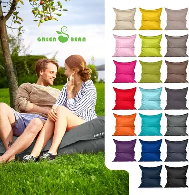 Produktbild von Green Bean® Sitzsack "Square" XXL 140x180cm mit 380 Liter EPS Perlen - Riesensitzsack für Kinder & Erwachsene - Grau