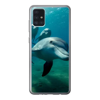 Produktbild von MuchoWow® Handyhülle Schutzhülle Hülle für Samsung Galaxy A52 5G Wasser - Delphin - Blau Silikon Softcase Handy Hülle - Umschlag