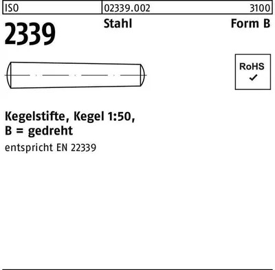 Zdjęcie produktu dla Trzpienie stożkowe Reyher ISO 2339 9S20K B 3 x 50 023390020030050 (100 sztuk)