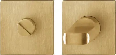 Produktbild von Hoppe WC Rosette flach mit Stütznocken - Rosette WC eckig, Edelstahl messingfarben matt