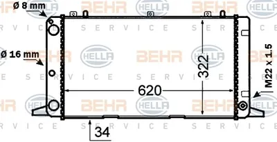 Produktbild von HELLA Kühler Motorkühlung Motorkühler 948152 4045621383367