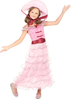 Produktbild von Rosafarbenes Südstaaten-Damenkostüm für Mädchen 5-7 Jahre (128 cm)