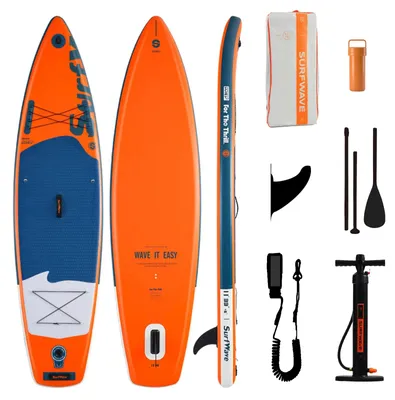 Produktbild von Aufblasbares SUP-Board, rutschfeste Oberfläche, komplettes Zubehörset, Blau
