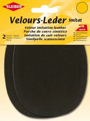 Produktbild von KLEIBER Velour-Aufbügelflecken oval 100 x 130 mm dunkelbraun 2 Stück