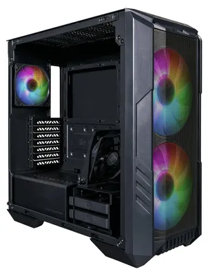 Produktbild von Cooler Master HAF 500, Midi Tower, PC, Schwarz, ATX, EATX, ITX, micro ATX, SSI CEB, Netz, Kunststoff, Stahl, Gehärtetes Glas, Multi