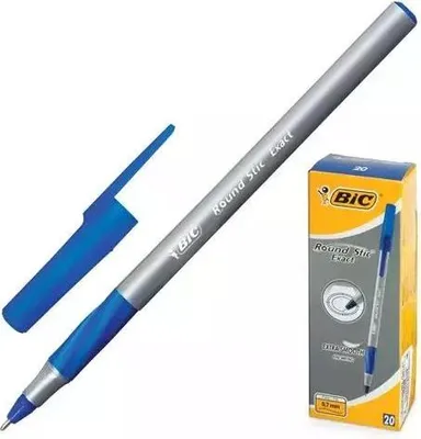 Zdjęcie produktu dla Bic Round Stic Exact - Niebieski Dugopis, 20 Sztuk - Precyzyjne Pisanie