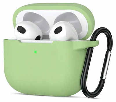 Produktbild von AirPods 5 Silikon Schutzhülle mit Karabiner, Soft Touch Case, stoßfeste Hülle, rutschfest, 360° Schutz,  Grün