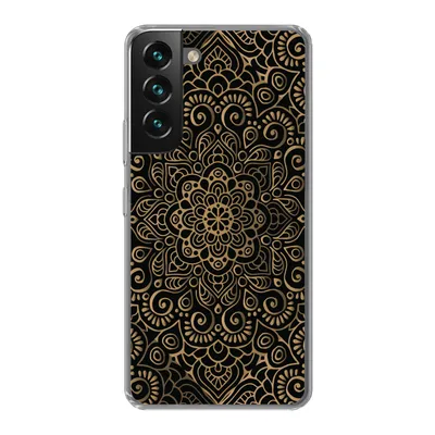 Produktbild von MuchoWow® Handyhülle Schutzhülle Hülle für Samsung Galaxy S22 Plus Goldenes Muster auf schwarzem Hintergrund Silikon Softcase Handy Hülle - Schutzabdeckung