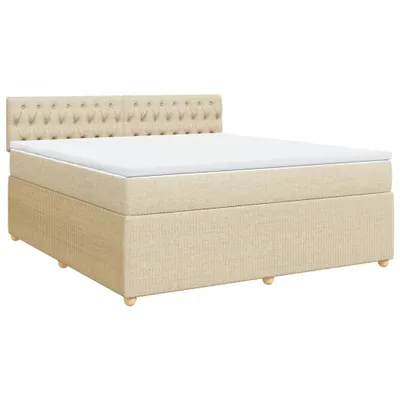 Produktbild von Boxspringbett mit Matratze Creme 180x200 cm Stoff